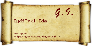 Gyürki Ida névjegykártya